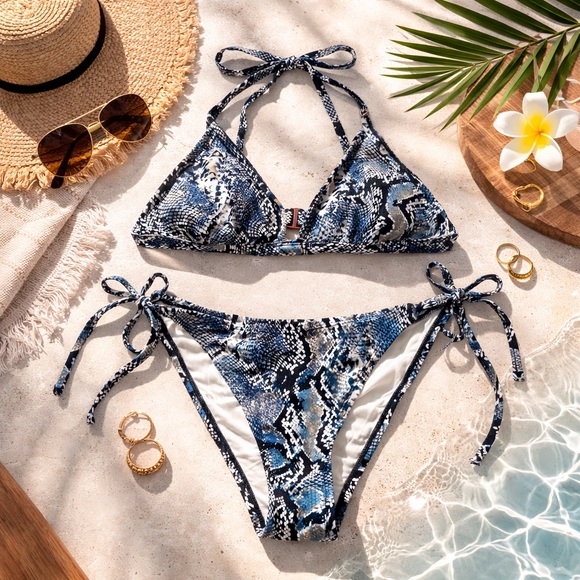 Shade & Shore Other - Snakeskin Print Bikini Set